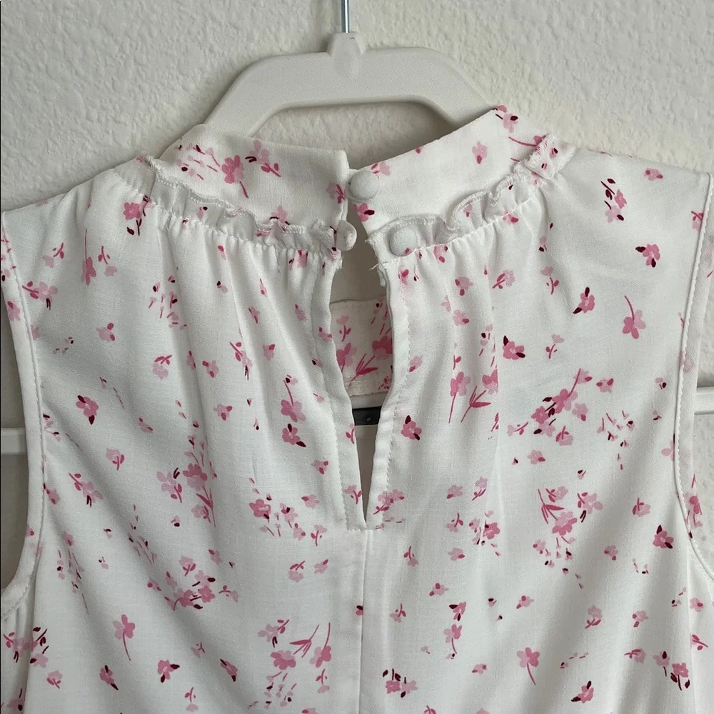 GB girls White Dress with Pink Floral Print
